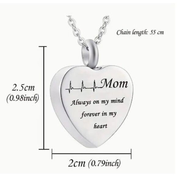 Brother Memory Heart Cremation Urn Pendant Necklace For Ashes - Picture 4 of 4